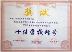 我校榮獲2007年度中國當代素質(zhì)教育十佳學(xué)校稱號