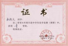 四川高中學生化學競賽預(yù)賽獲獎名單