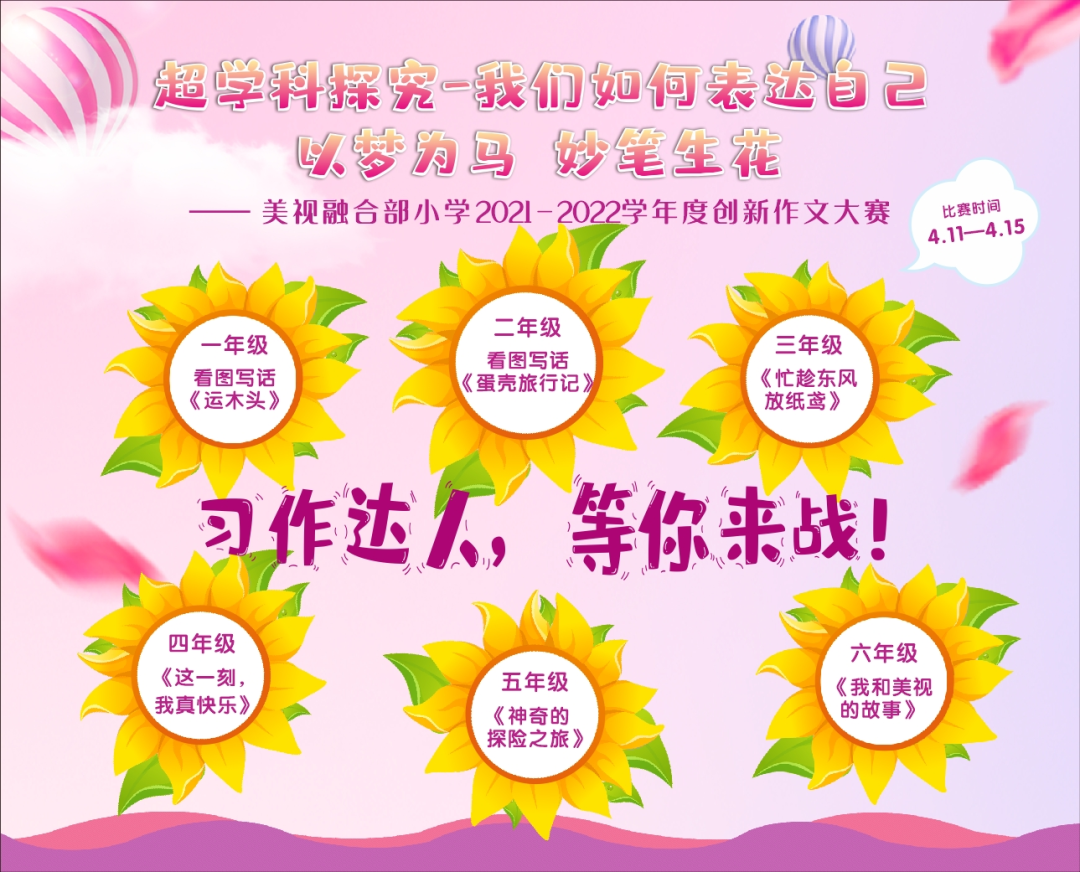 以夢為馬 妙筆生花——美視融合部小學(xué)2021-2022學(xué)年度創(chuàng)新作文大賽